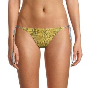New STELLA MCCARTNEY Snakeskin-Print Mustard Swim Bikini Bottoms NWT Small